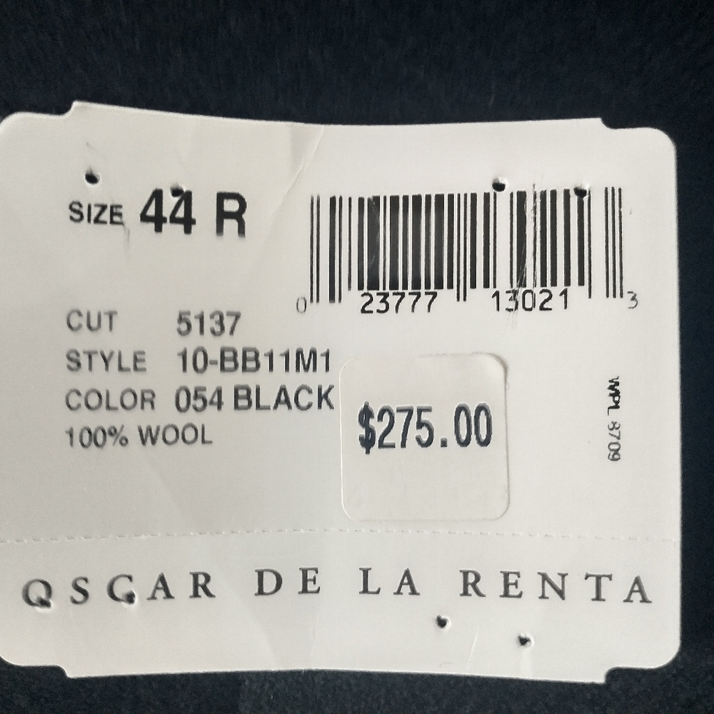 Oscar de la Renta Black Wool Classic Suit Jacket Blazer 44R - Picture 6 of 13